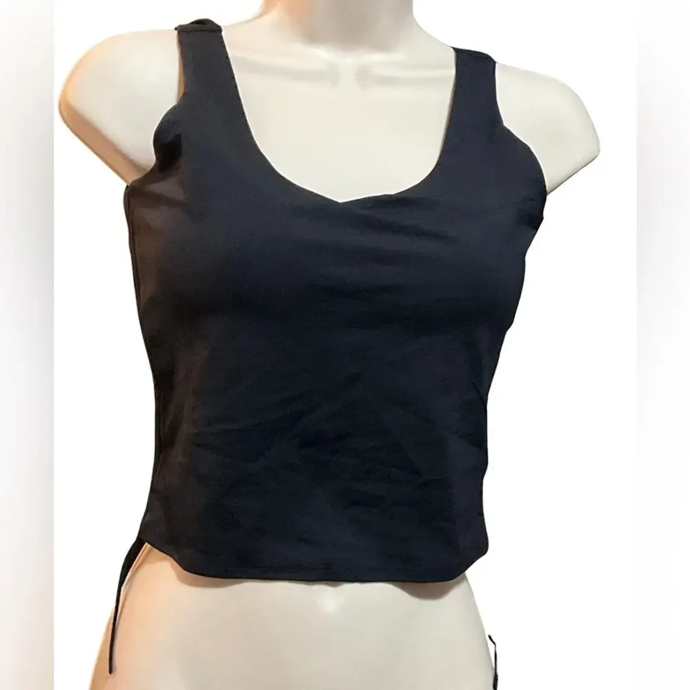Longline Sports Bra Crop Tank Black size 6 NWT Athletic athleisure SWIM QTY 9